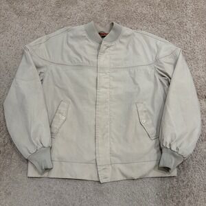 Vintage 70s Sears Outerwear Harrington Jacket Men's Large Beige Plaid Lined
